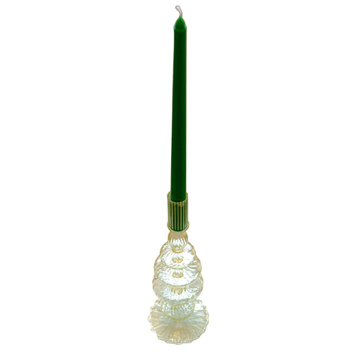Buttercream Yellow Ribbed Glass Candle Holder