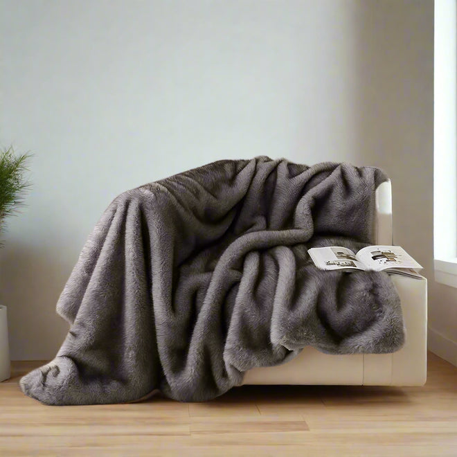 Thick Luxurious Faux Fox Fur Throw Blanket - The Finishing Touch Decor