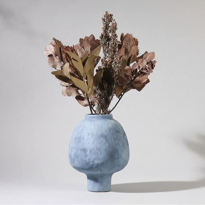 Ceramic Vase Hand Made Grain Crude Pottery Flower Vase Floral Arrangement Accessories Ceramic Handicraft Home Decoration