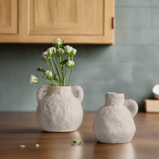 Rustic Stone Texture Ceramic Mini Bud Pitcher Vases - The Finishing Touch Decor
