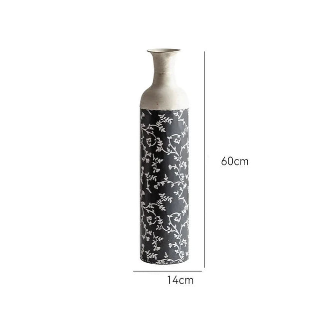 Farmhouse Rustic Etched Iron Floral Pattern Vases - The Finishing Touch Decor