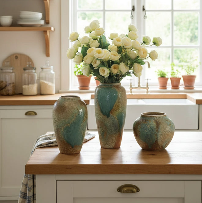 Rough Handmade Ceramic Pottery Jar Vase - The Finishing Touch Decor