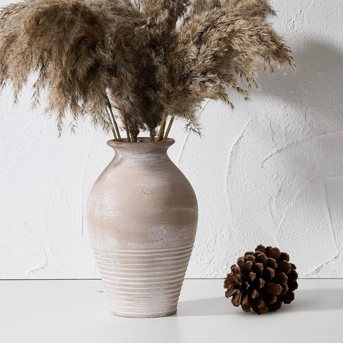 Rustic Farmhouse Whitewash Terracotta Vase - The Finishing Touch Decor
