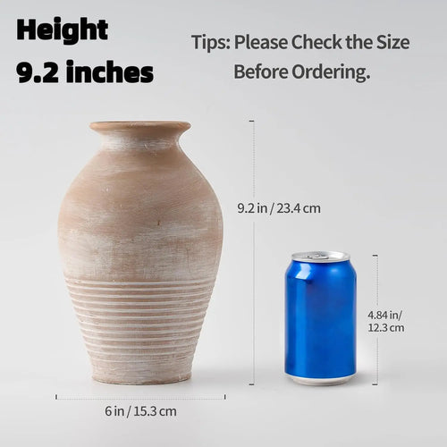 Rustic Farmhouse Whitewash Terracotta Vase - The Finishing Touch Decor