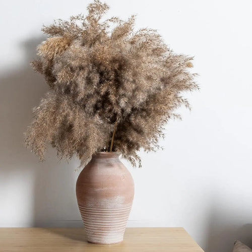 Rustic Farmhouse Whitewash Terracotta Vase - The Finishing Touch Decor