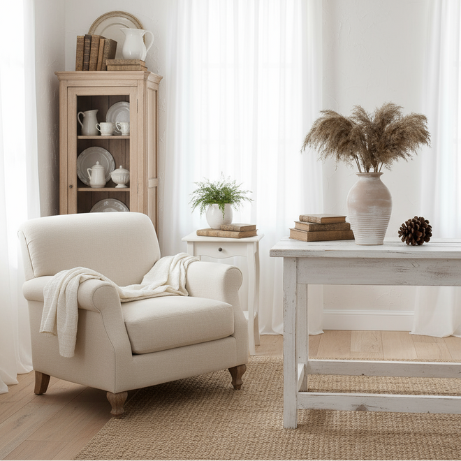 Rustic Farmhouse Whitewash Terracotta Vase - The Finishing Touch Decor