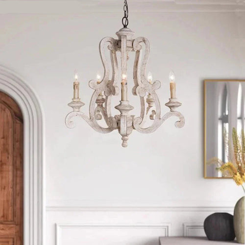 Farmhouse Wooden Lighting Vintage Chandelier - The Finishing Touch Decor