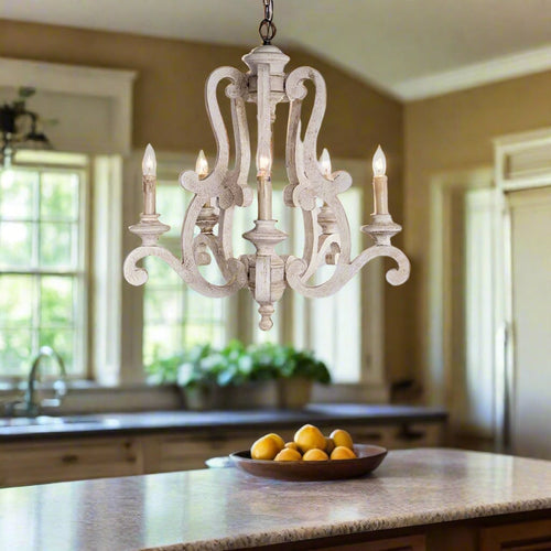 Farmhouse Wooden Lighting Vintage Chandelier - The Finishing Touch Decor