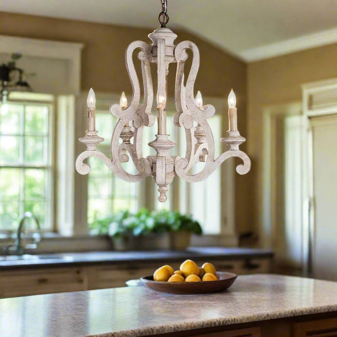 Farmhouse Wooden Lighting Vintage Chandelier - The Finishing Touch Decor