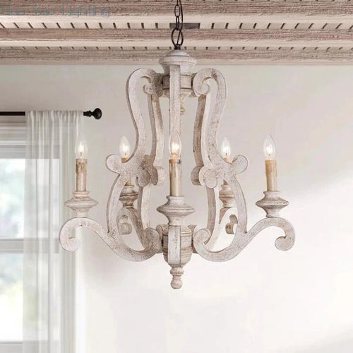 Farmhouse Wooden Lighting Vintage Chandelier - The Finishing Touch Decor