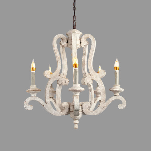 Farmhouse Wooden Lighting Vintage Chandelier - The Finishing Touch Decor