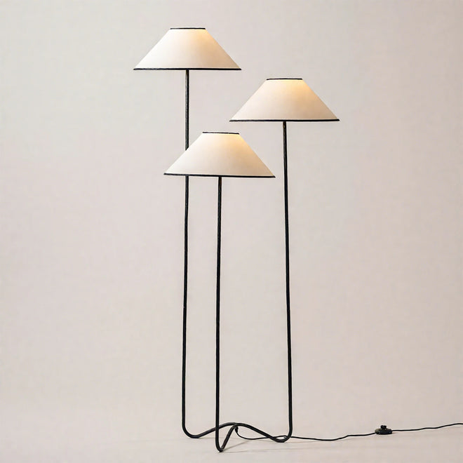 Minimalist Japanese Wabi Sabi Triple Floor Lamp - The Finishing Touch Decor
