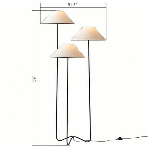 Minimalist Japanese Wabi Sabi Triple Floor Lamp - The Finishing Touch Decor