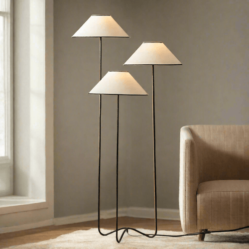 Minimalist Japanese Wabi Sabi Triple Floor Lamp - The Finishing Touch Decor