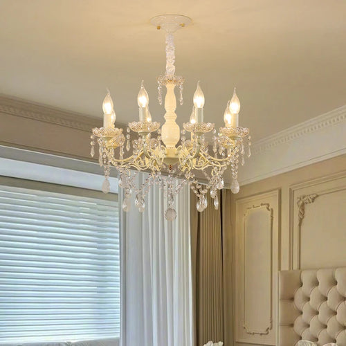 French White Crystal Retro Chancelier and Sconce Lighting - The Finishing Touch Decor
