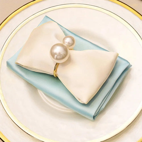 Highlighted Huge Pearl U-Shaped Napkin Holders Rings - 6PCS - The Finishing Touch Decor
