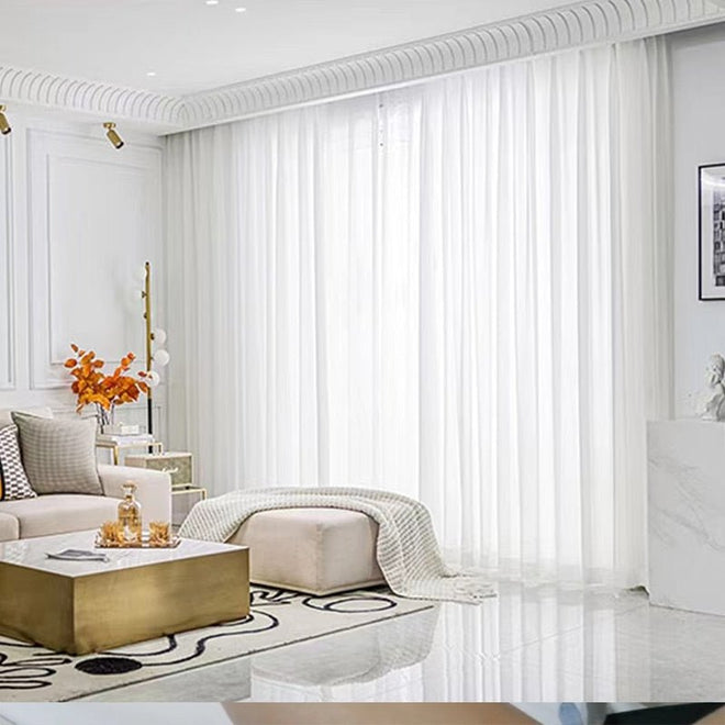 Sheer Voile Organza White Tulle Window Curtains - The Finishing Touch Decor