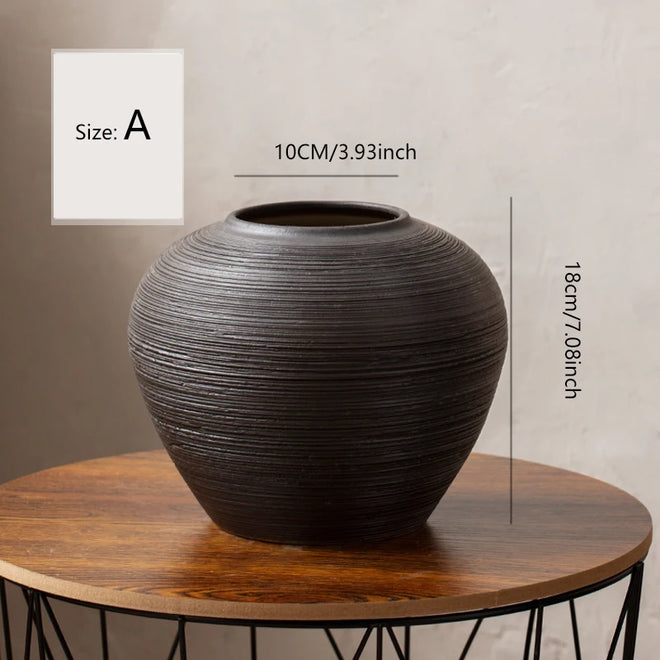 Scandinavian Black Wabi Sabi Jingdezhen Ceramic Vases - The Finishing Touch Decor