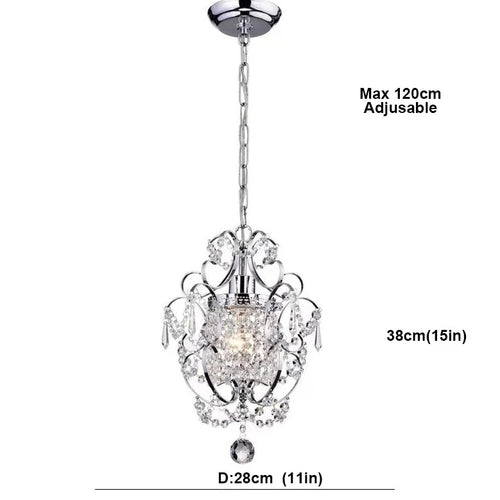 Chrome Mini Crystal Pendant Chandelier Pendant Light - The Finishing Touch Decor