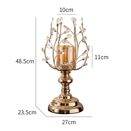 Tulip Bulb Shiny Metal & Crystal Candle Holders - The Finishing Touch Decor