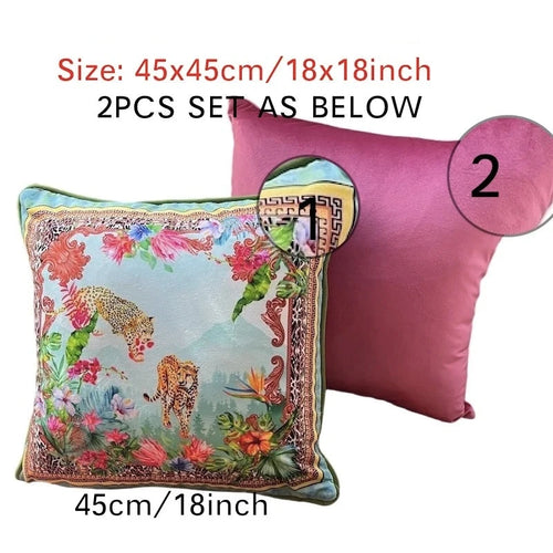 Jungle Leopard Print Velvet Throw Pillow Covers - The Finishing Touch Decor