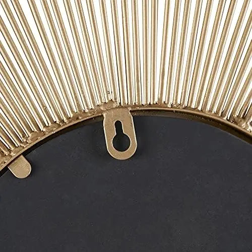 Gold Tone Iron Metal Large Sunburst Wall Art Mirror - The Finishing Touch Decor