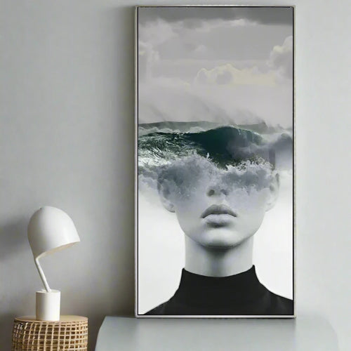 Avant Garde Black & White Female Artistic Headshot Canvas - The Finishing Touch Decor