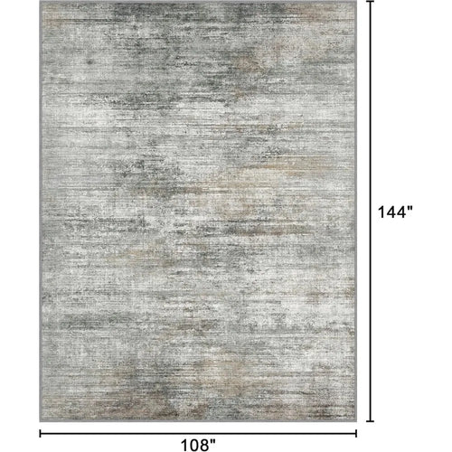 Modern Low Pile Grey Beige Neutral 9x12' Area Rug - The Finishing Touch Decor