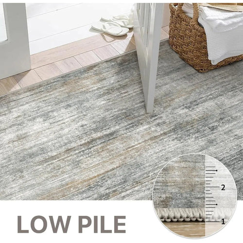 Modern Low Pile Grey Beige Neutral 9x12' Area Rug - The Finishing Touch Decor