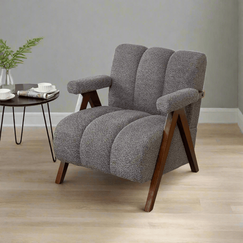 Boucle Mid Century Modern Accent Chair - The Finishing Touch Decor