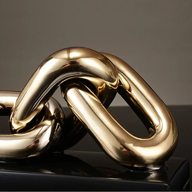 Electroplated Ceramic Gold Ring Sculptures - The Finishing Touch Decor