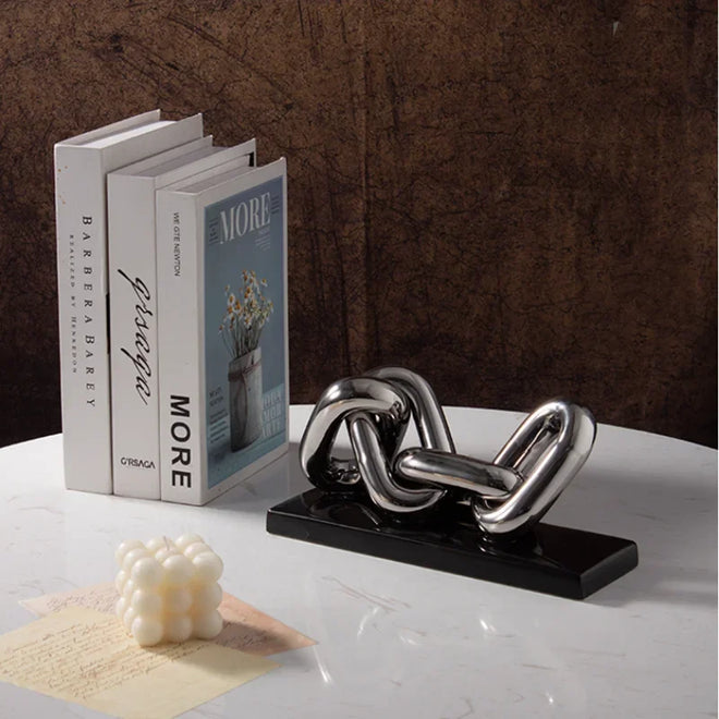 Electroplated Ceramic Gold Ring Sculptures - The Finishing Touch Decor
