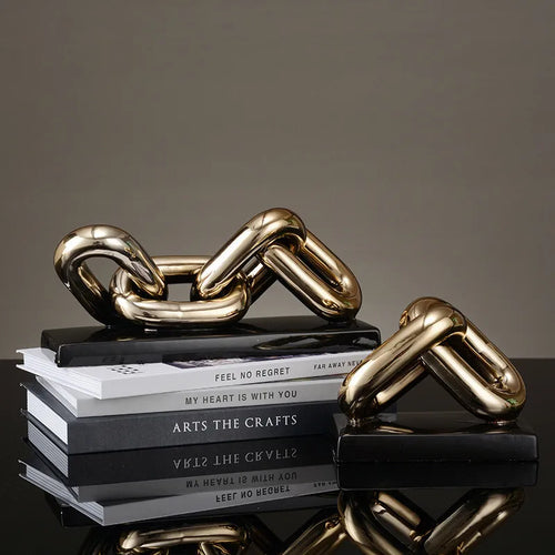 Electroplated Ceramic Gold Ring Sculptures - The Finishing Touch Decor