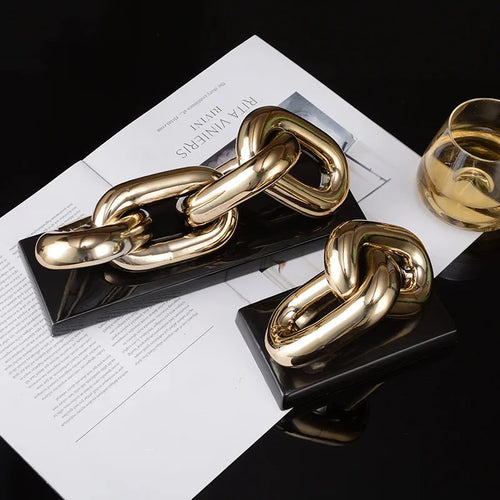 Electroplated Ceramic Gold Ring Sculptures - The Finishing Touch Decor
