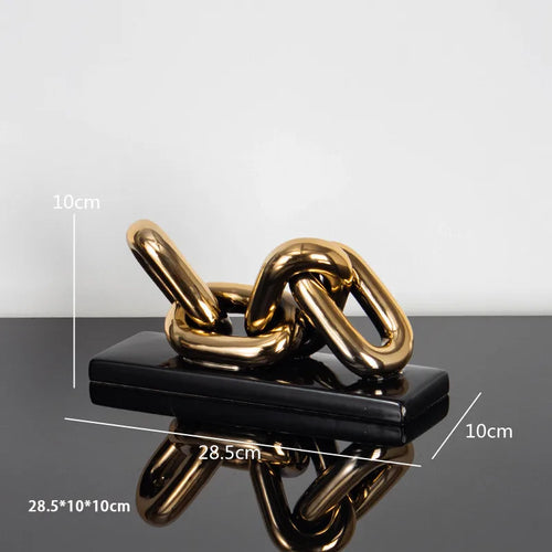 Electroplated Ceramic Gold Ring Sculptures - The Finishing Touch Decor