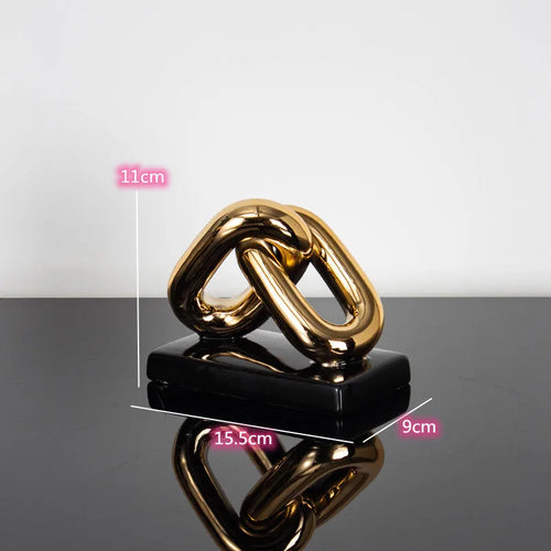 Electroplated Ceramic Gold Ring Sculptures - The Finishing Touch Decor