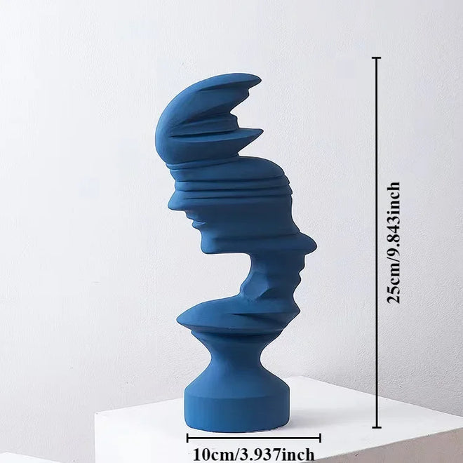 Modern Resin Abstract Human Face Sculpture - The Finishing Touch Decor