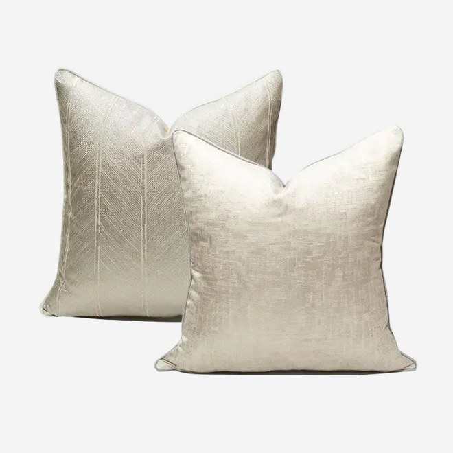 Neutral Golden Square Velvety Throw Pillow Cover - The Finishing Touch Decor