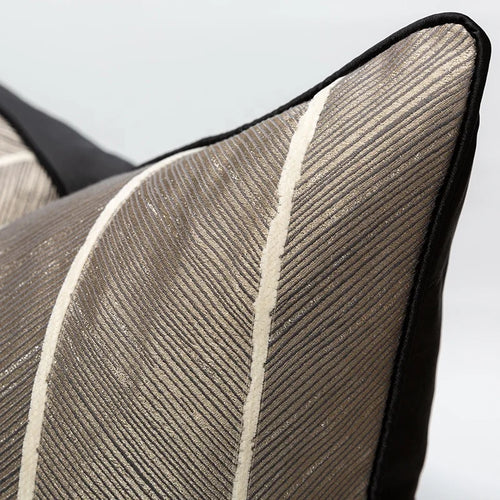Coffee Brown Modern Striped Throw Pillow Covers - The Finishing Touch Decor