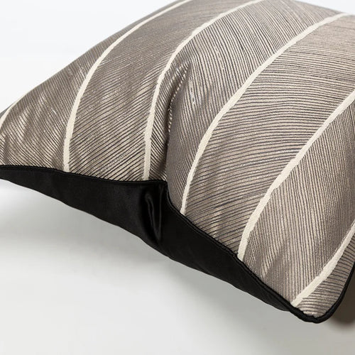 Coffee Brown Modern Striped Throw Pillow Covers - The Finishing Touch Decor
