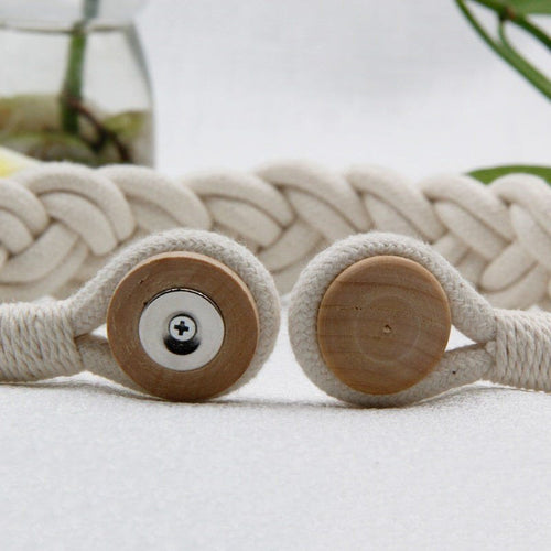 Braided Cotton Rope Magnetic Tieback Curtain Holder - The Finishing Touch Decor