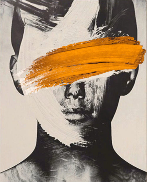 Hand-painted Black & White Nordic Portrait Oil Painting