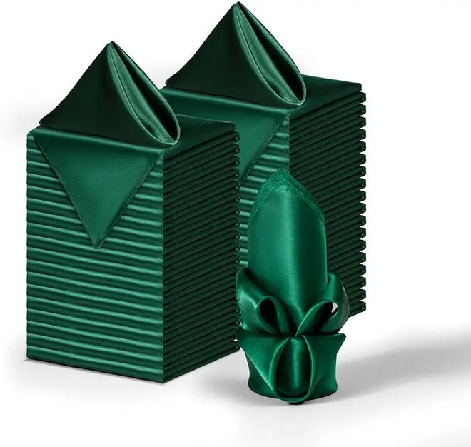 Set of 12 Silky Satin Cloth Napkins 30x30cm, Color Variety