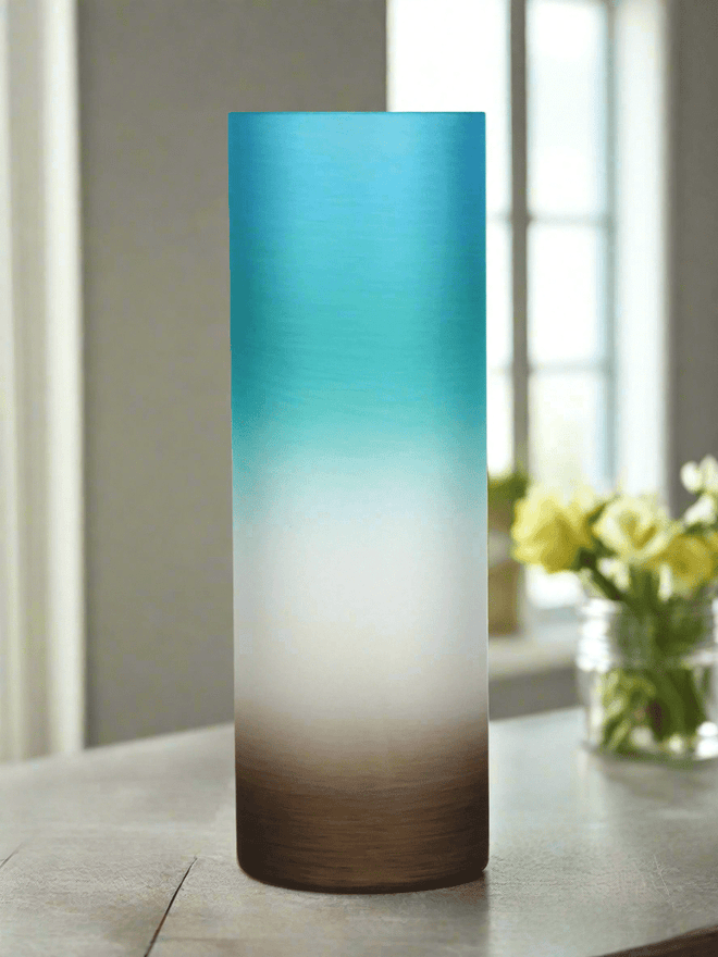 Hand-Painted Gradient Color Blue Glass Vase