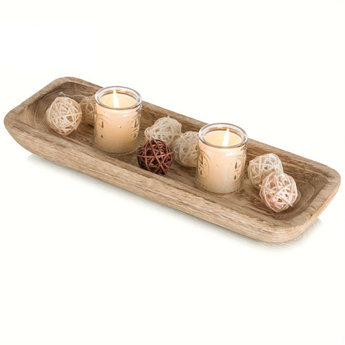 Decorative Rustic Wooden 16" Accent Tray