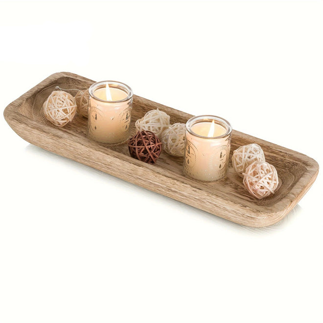 Decorative Rustic Wooden 16" Accent Tray