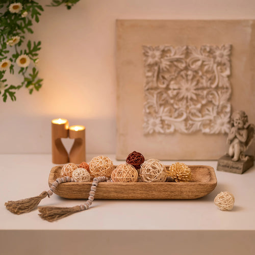 Decorative Rustic Wooden 16" Accent Tray