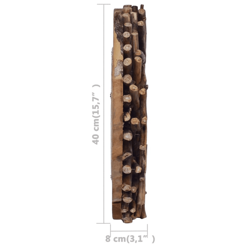 vidaXL Wall Mirror 15.7" Teak Round - The Finishing Touch Decor