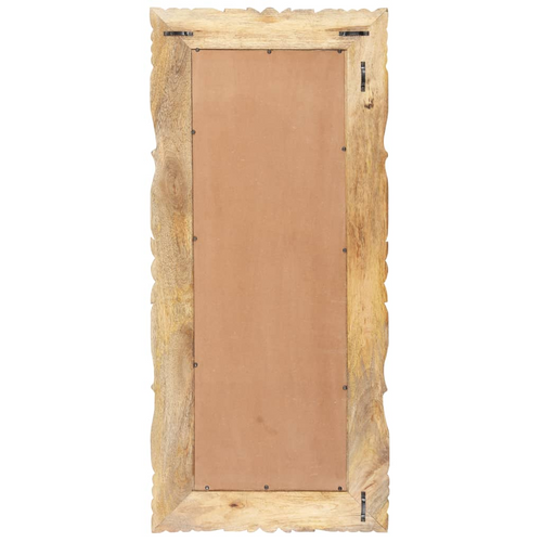 vidaXL Mirror Natural wood Solid mango wood 43.3x19.7 in
