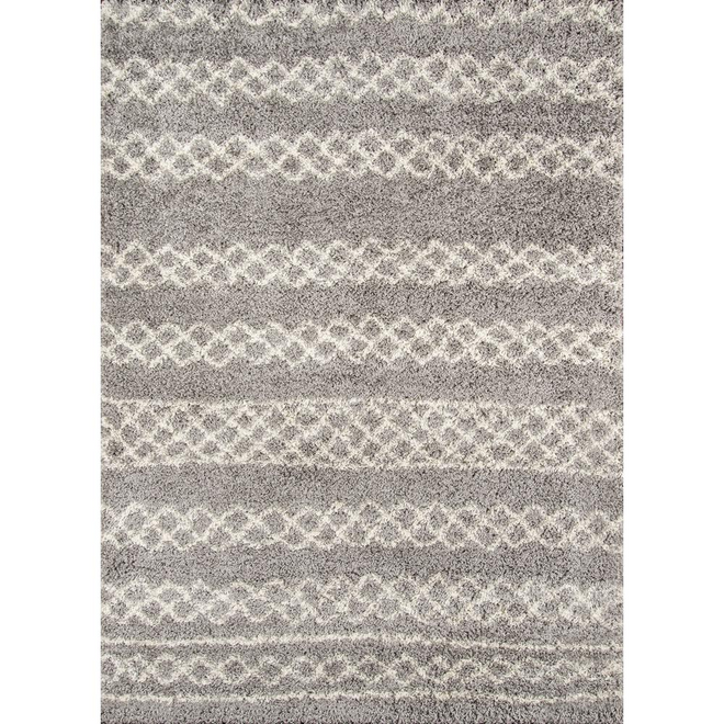 Contemporary Rectangle Area Rug, Grey, 7'10" X 9'10"